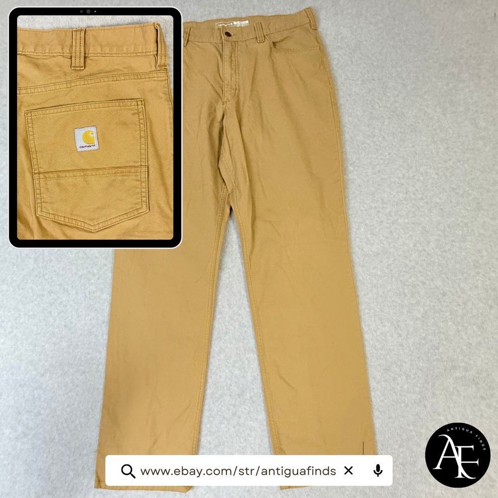 Carhartt Rugged Flex Relaxed Fit Canvas 5-Pocket Work Pants Brown BN2517-M 36x34